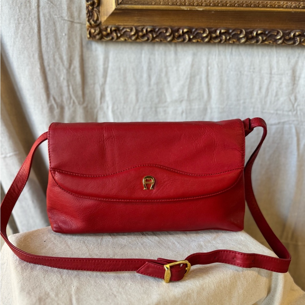 Etienne Aigner Red Leather Shoulder Bag